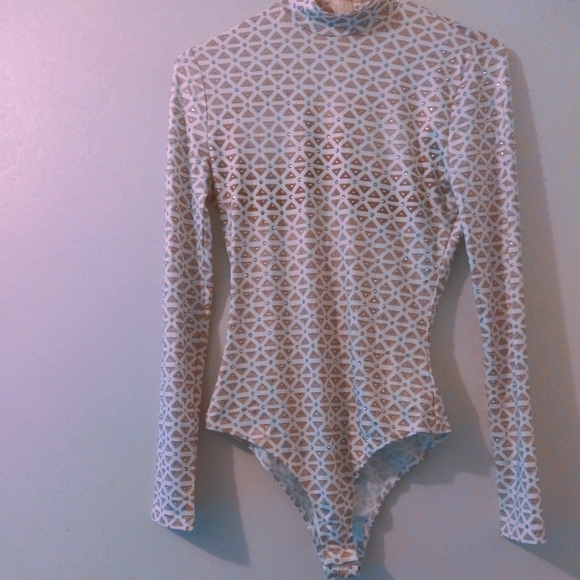 Whiskey Darling Mock Neck Jeweled Bodysuit - Picture 2 of 8